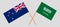 Crossed New Zealand and KSA flags
