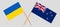 Crossed New Zealand and Ukrainian flags