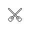 Crossed Oars line icon