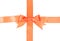 Crossed orange ribbons with bow