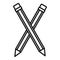 Crossed pencil icon, outline style