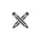 Crossed pencils icon vector