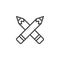 Crossed pencils outline icon