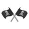 Crossed pirate flags icon monochrome