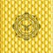 Crossed pistols icon inside gold emblem. Scales pattern. Vector Illustration. Detailed.  EPS10