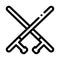 Crossed Police Batons Icon Outline Illustration