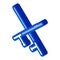 Crossed Police Batons isometric icon vector illustration