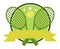 Crossed Racket And Tennis Ball Logo Design Green Label