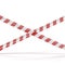 Crossed red white warning tape