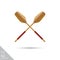 Crossed rowing oars smooth vector icon