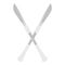 Crossed scalpels icon isolated