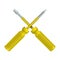 crossed screwdrivers. Vector illustration decorative design