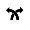 Crossed simple arrows. Linear, outline icon