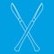 Crossed surgeon scalpels icon, outline style