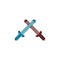 Crossed swords pixel icon. Cartoon sword for video game. Vector