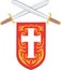 Crossed Swords with Red Cross Shield