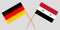 Crossed Syrian Arab Republic and Germany flags. Official colors. Correct proportion. Vector