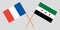 Crossed Syrian National Coalition and France flags. Official colors. Correct proportion. Vector