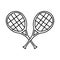 crossed tennis rackets isolated icon