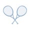 crossed tennis rackets isolated icon