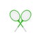 Crossed tennis rackets in retro design