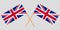 Crossed UK flags. Official colors. Correct proportion. Vector