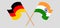 Crossed and waving flags of India and Germany