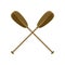 Crossed wood paddle icon, flat style