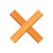 Crossed wood ruler icon, flat style