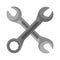 Crossed wrenches icon cartoon isolated