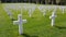 The crosses of American soldiers who died during the Second World War buried in the Florence American Cemetery and Memorial, Flore