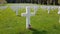 The crosses of American soldiers who died during the Second World War buried in the Florence American Cemetery and Memorial, Flore