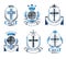 Crosses of Christianity Religion emblems set. Heraldic Coat of A