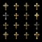 Crosses of Christianity Religion emblems set. Heraldic Coat of A