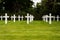 Crosses mark graves at a military cemetery in Belgium