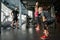 Crossfit ball fitness workout for mature couple