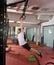 Crossfit fitness dip ring swing exercise man workout