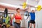 Crossfit fitness gym weight lifting bar group