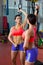 Crossfit fitness jumprope woman looking at mirror