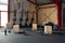 Crossfit fitness studio indoor with equipment