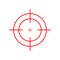 Crosshair icon. Red target symbol. Sniper scope sign. Vector isolated