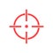 Crosshair icon. Red target symbol. Sniper scope sign. Vector isolated