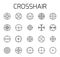 Crosshair related vector icon set.