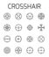 Crosshair related vector icon set.