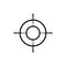 Crosshair and target, sight, sniper icon in black for web, mobile on isolated white background. EPS 10 vector