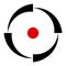 Crosshair, targetmark, reticle abstract vector. Search, seek, accuracy icon. Bullseye, pinpoint concept