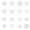 Crosshairs icons. Vector