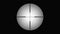 Crosshairs of a sniper scope reticle. Cross hairs of a rifle gun aiming optical viewfinder.