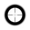 Crosshairs of a sniper scope reticle. Cross hairs of a rifle gun aiming optical viewfinder.