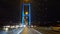 Crossing across the Bosphorus Bridge in Istanbul at night